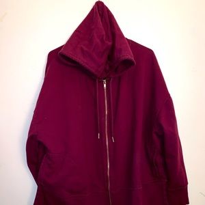 Purple, plus size, zip up hoodie.